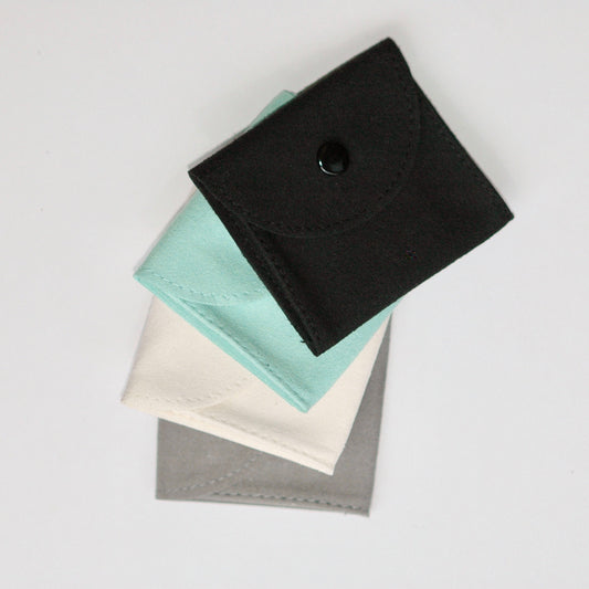 10-Pack Faux Suede Jewelry Pouches | Snap Closure Microfiber Gift Bags