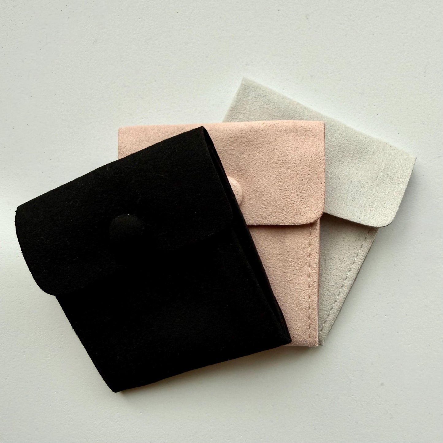 Faux Suede Jewelry Pouch with Divider | Small Envelope Gift Bag (6cm)