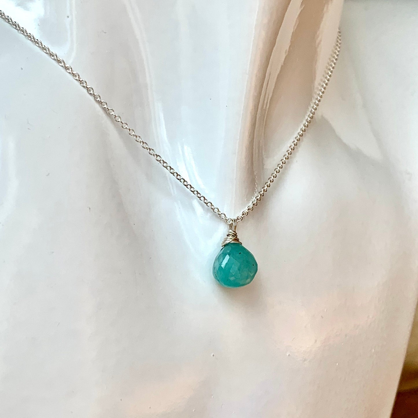 Dainty Amazonite Pendant Necklace