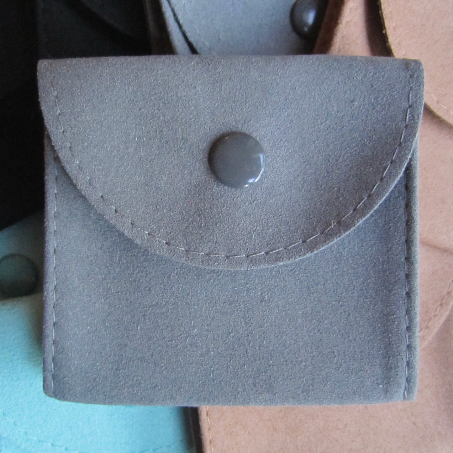 10-Pack Faux Suede Jewelry Pouches | Snap Closure Microfiber Gift Bags