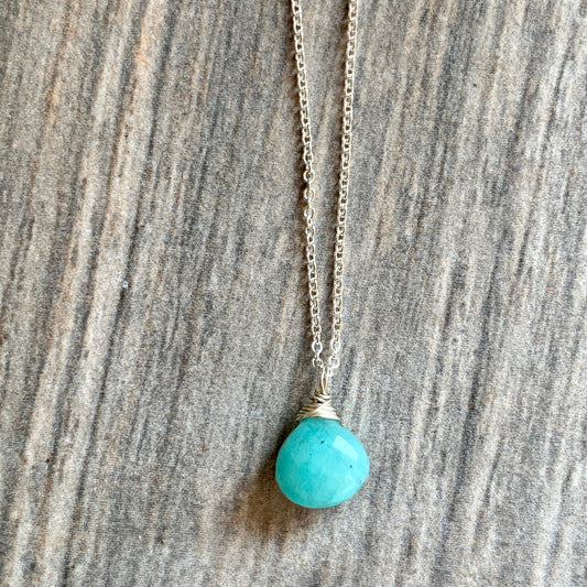 Dainty Amazonite Pendant Necklace
