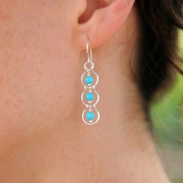 Sterling Silver & Iron Pyrite Cascading Halo Earrings