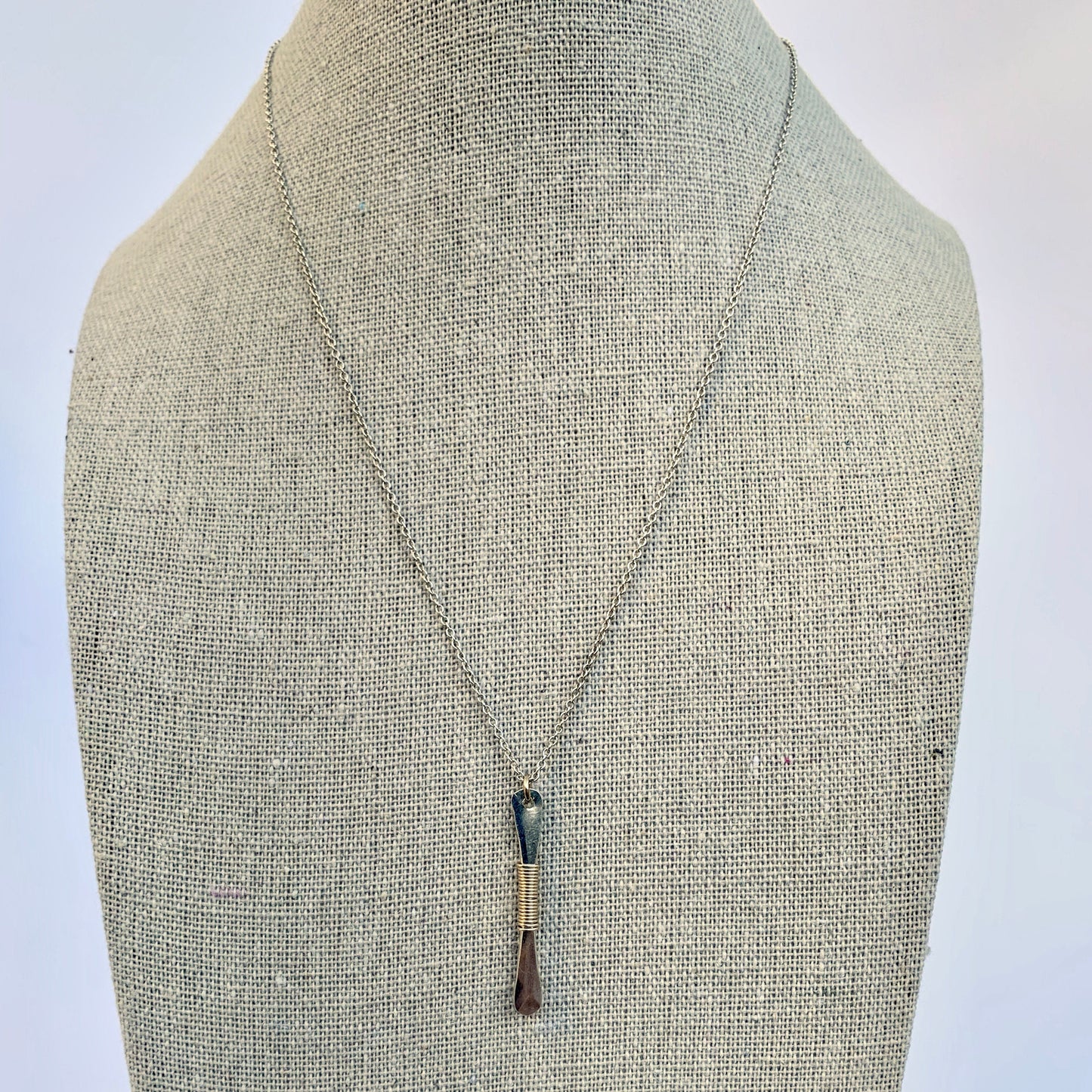 Hand-Forged Mixed Metal Silhouette Pendant Necklace