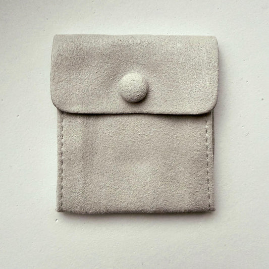 Faux Suede Jewelry Pouch with Divider | Small Envelope Gift Bag (6cm)
