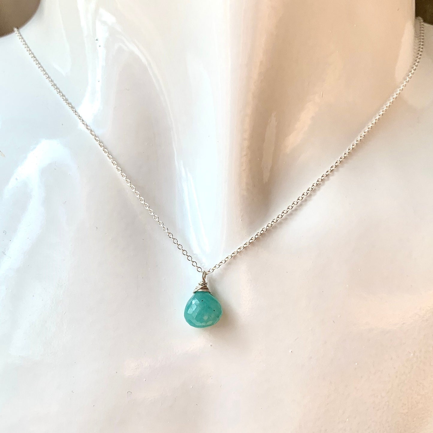 Dainty Amazonite Pendant Necklace