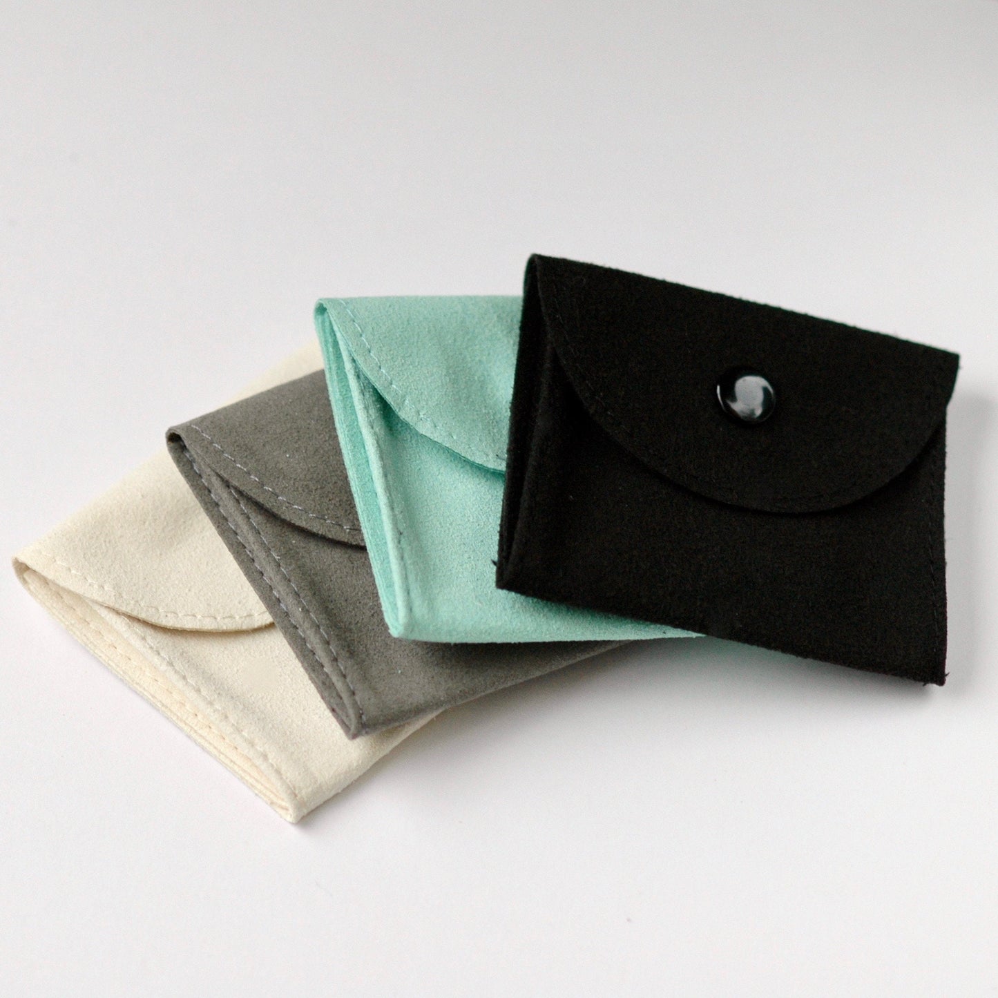 10-Pack Faux Suede Jewelry Pouches | Snap Closure Microfiber Gift Bags