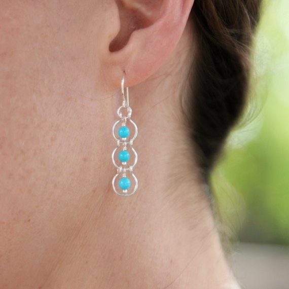 Dainty Ruby & 14K Gold-Filled Tiered Drop Earrings