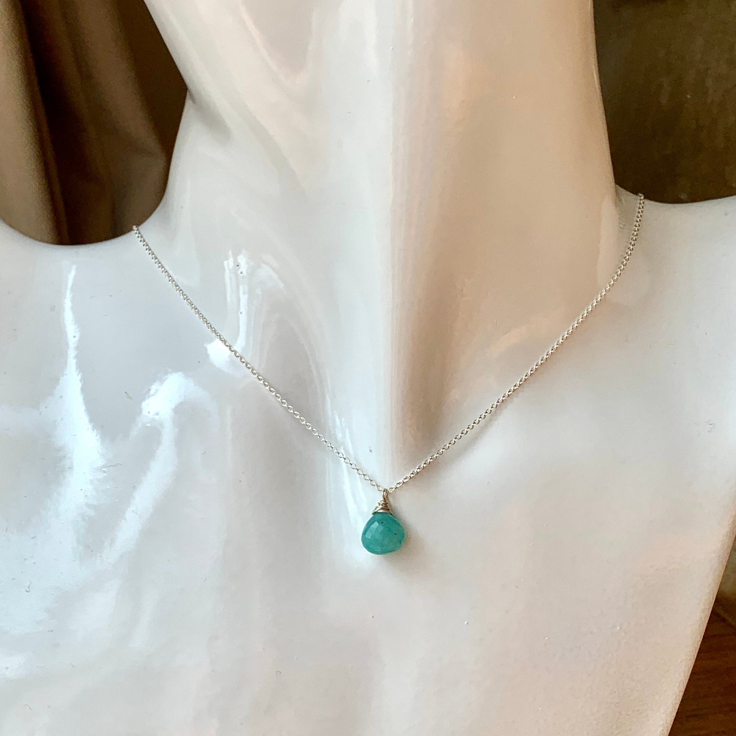 Dainty Amazonite Pendant Necklace