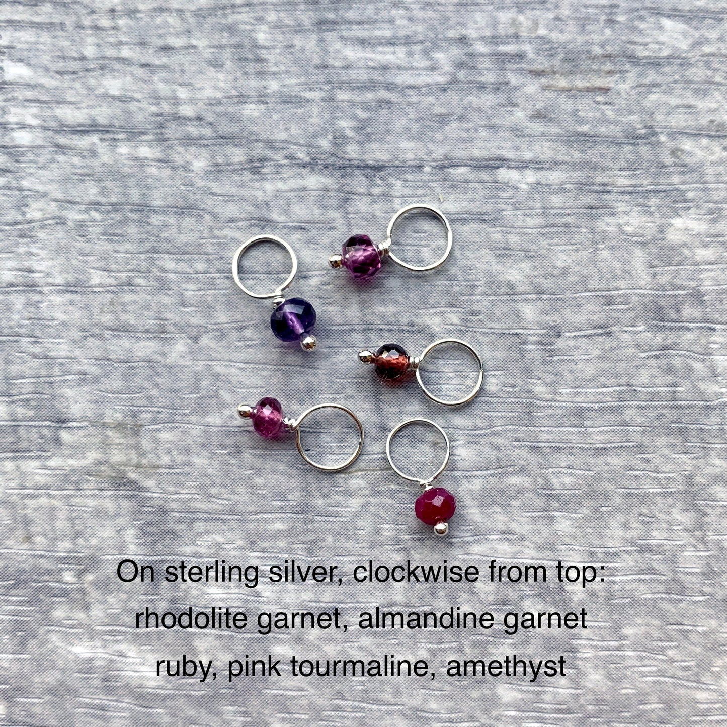 Petite Gemstone Charms in Sterling Silver