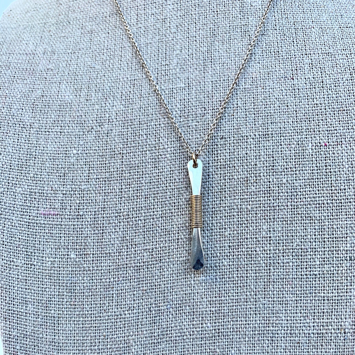 Hand-Forged Mixed Metal Silhouette Pendant Necklace