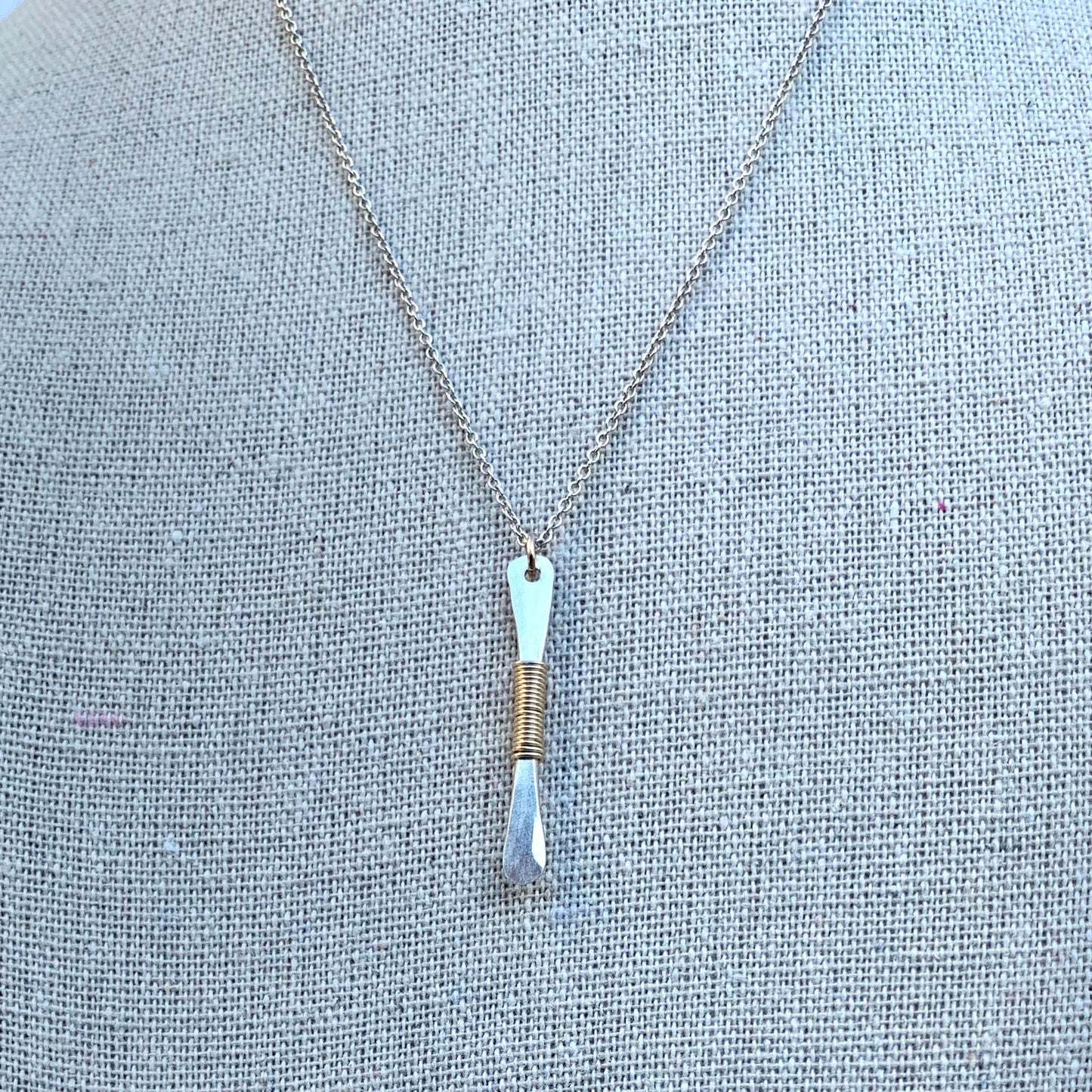 Hand-Forged Mixed Metal Silhouette Pendant Necklace